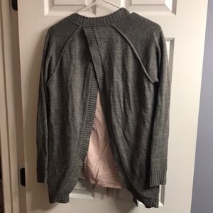 Split Back Gray Cardigan